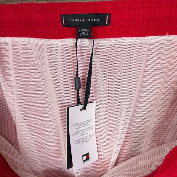 Tommy Hilfiger Men's Drawstring Logo 7" Swim Trunks - Primary Red XXL - Picture 6 of 7